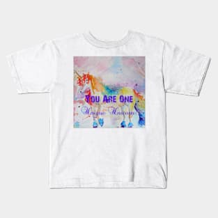 Unicorn Watercolor Painting Unique Quote Rainbow Kids T-Shirt